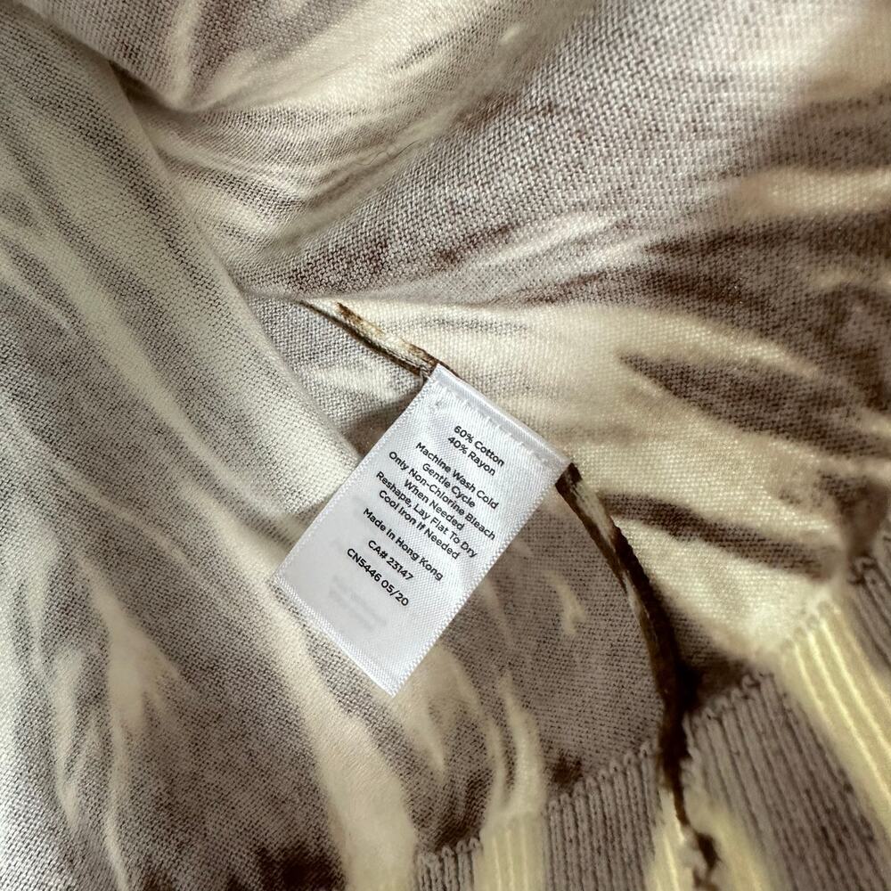 Talbots Cardigan Long Sleeve Animal Print Button Down Cotton Blend Brown Size XL - Picture 6 of 7